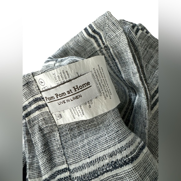 NWT Pom Pom at Home Mendocino 100% Linen Table Napkins Set of 4 Navy & White - Picture 2 of 5